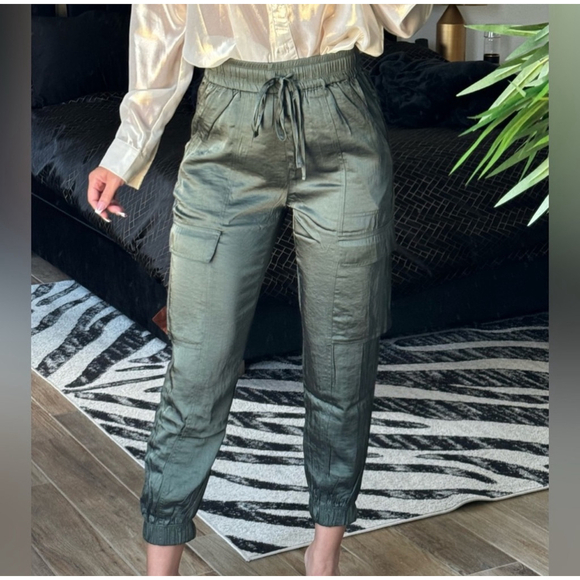 Rayon Green Cargo Pants Size M - Picture 3 of 3